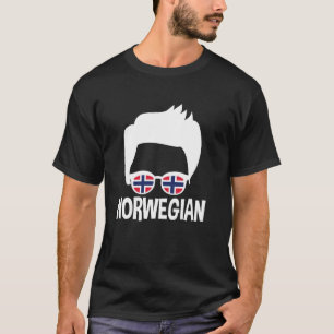 Camiseta Óculos de Sol Bandeira da Noruega Roupas Noruegues