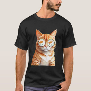 Camiseta Óculos de Sol Bandeira de Chipre Amante de Gatos C