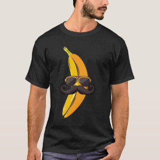 Camiseta Óculos de Sol Bigode de Banana Rosto Fruta Banana