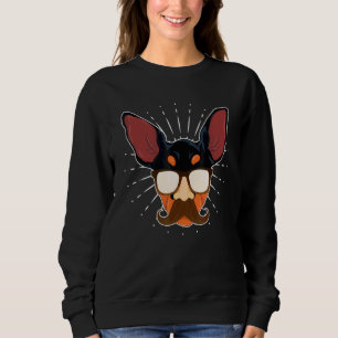 Camiseta Óculos de Sol Bigode Min Pin Cão Pinscher Miniatur