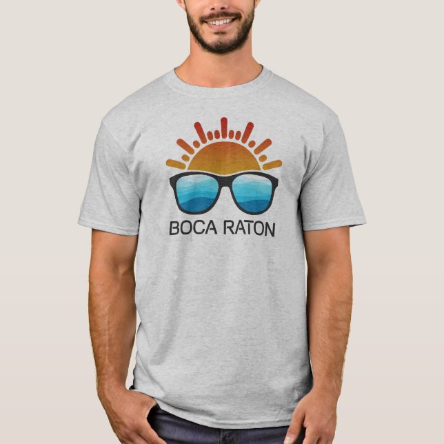 Camiseta Óculos de Sol Boca Raton Flórida (Frente)