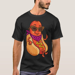 Camiseta Óculos de Sol Cachorro-Quente Piscando Legal