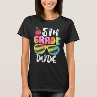 Camiseta Óculos de sol cara da 5ª série Tie Dye Volta às au