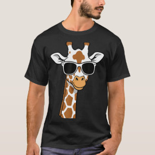 Camiseta Óculos de Sol Cara de Girafa Funny Giraffe Para Cr
