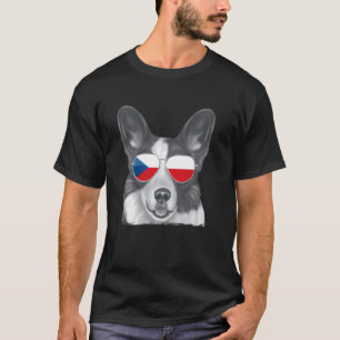 Camiseta Óculos de Sol Cardigan Welsh Corgi Cachorro Bandei