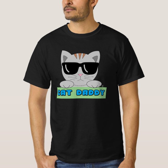 Camiseta Óculos de Sol CAT DADDY Gato (Frente)