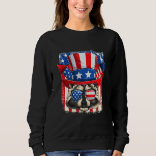 Camiseta Óculos de Sol Chapéu de Guaxinim de Fogos de Artif