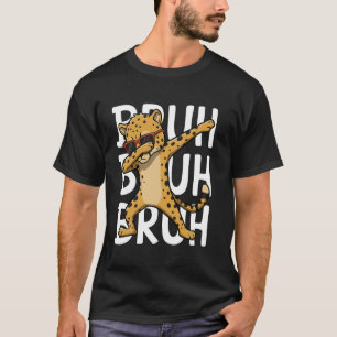 Camiseta Óculos de Sol Cheetah Amante Dabbing Guepardo Bruh