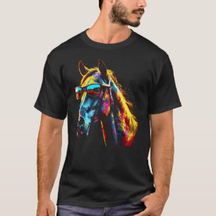 Camiseta Óculos de Sol Coloridos com Arte de Cavalo - Anima