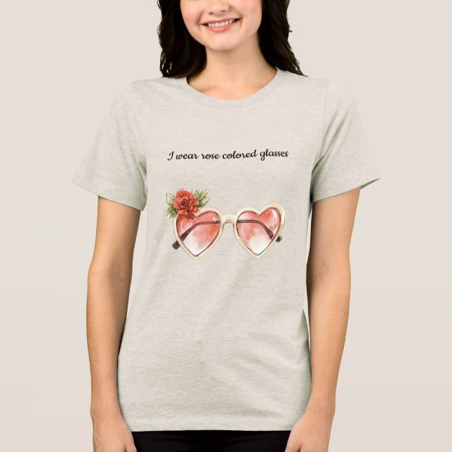 Camiseta Óculos de sol coloridos rosa (Frente)