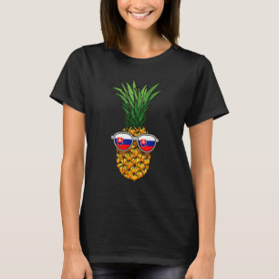 Camiseta Óculos de sol com abacaxi eslovaco bandeira da Esl