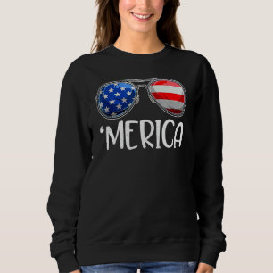 Camiseta Óculos de sol com bandeira americana Merica 4 de j