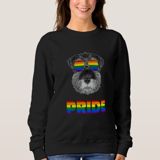 Camiseta Óculos de Sol com Bandeira Arco-íris de Cachorro S (Frente)
