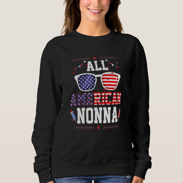 Camiseta Óculos de sol com bandeira dos EUA para o Dia 4 de (Frente)