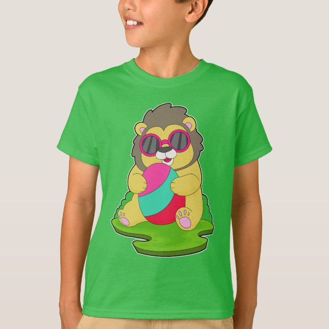 Camiseta Óculos de sol com Páscoa de leão (Frente)
