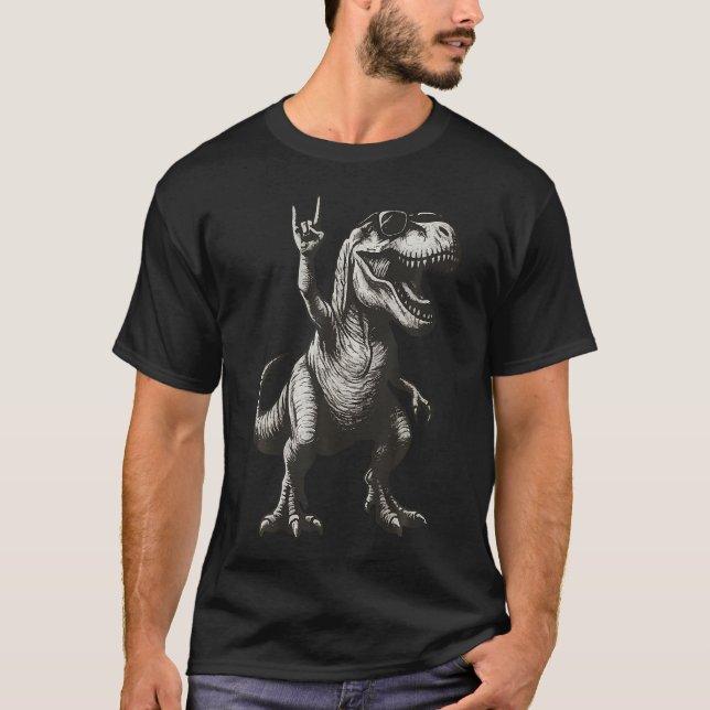 Camiseta Óculos de Sol com Placa de Rock de Dinossauro Lega (Frente)