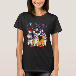 Camiseta Óculos de Sol Corgi Fogos de Artifício América Cac