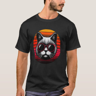 Camiseta Óculos de Sol Crepúsculo Gato Scottish Straight Re