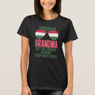 Camiseta Óculos de sol da bandeira da Hungria para homens A