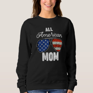 Camiseta Óculos de sol da bandeira dos EUA da mamãe All Ame