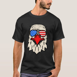 Camiseta Óculos de sol da bandeira dos EUA no 4 de julho fe
