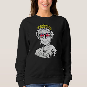 Camiseta Óculos de Sol da Rainha Britânica Coroa Jack Union