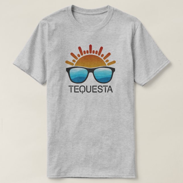 Camiseta Óculos de sol da Tequesta Florida (Frente do Design)