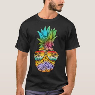 Camiseta Óculos de sol de abacaxi tropical Beac Verão color
