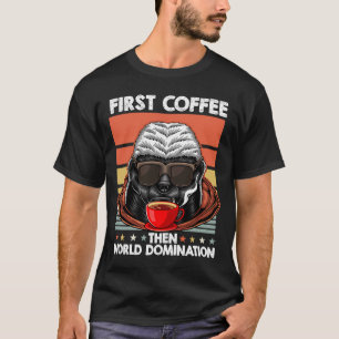 Camiseta Óculos de Sol de Animal Retro Café  Ratel Vintage 