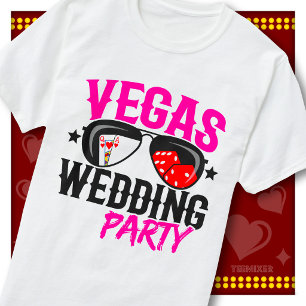 Camiseta Óculos de Sol de Casamento de Las Vegas para Festa
