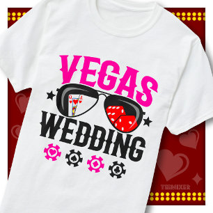 Camiseta Óculos de Sol de Casamento no Casino Las Vegas Cas