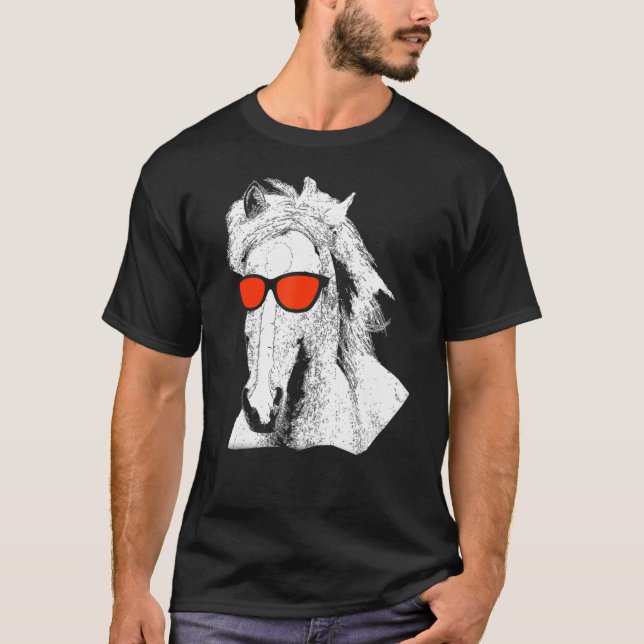 Camiseta Óculos de sol de cavalos férias primitivas cavalan (Frente)