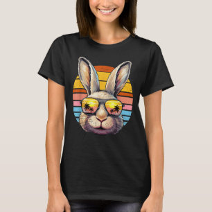 Camiseta Óculos de Sol de Coelho Coelhinho Férias de Verão 