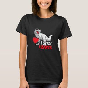 Camiseta Óculos De Sol De Dinossauro Bonitos Eu Roubo Coraç