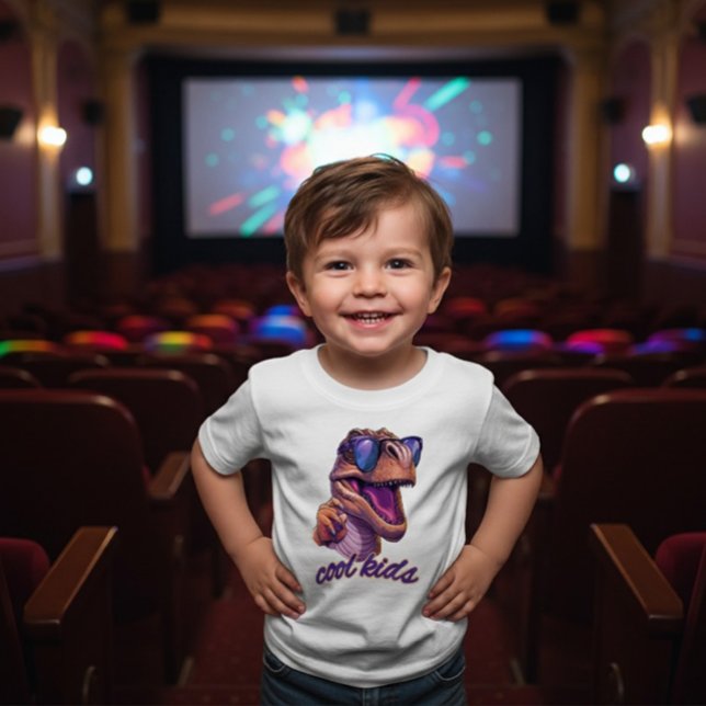 Camiseta Óculos de sol de dinossauro T-Rex giro para crianç (Criador carregado)