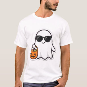 Camiseta Óculos de sol de fantasma legal doce arte de Hallo