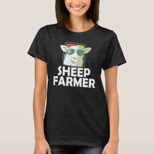 Camiseta Óculos de Sol de Fazendeiro de Ovelhas Retro Agric