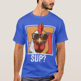 Camiseta Óculos de Sol de Frango Fazenda de Animais Fazende