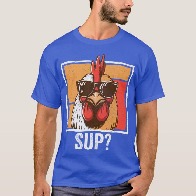 Camiseta Óculos de Sol de Frango Fazenda de Animais Fazende (Frente)