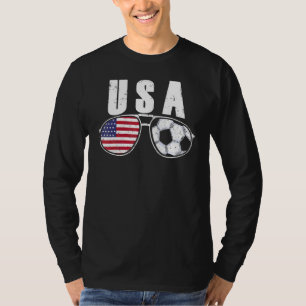 Camiseta óculos de sol de futebol americano usa é fã de fut