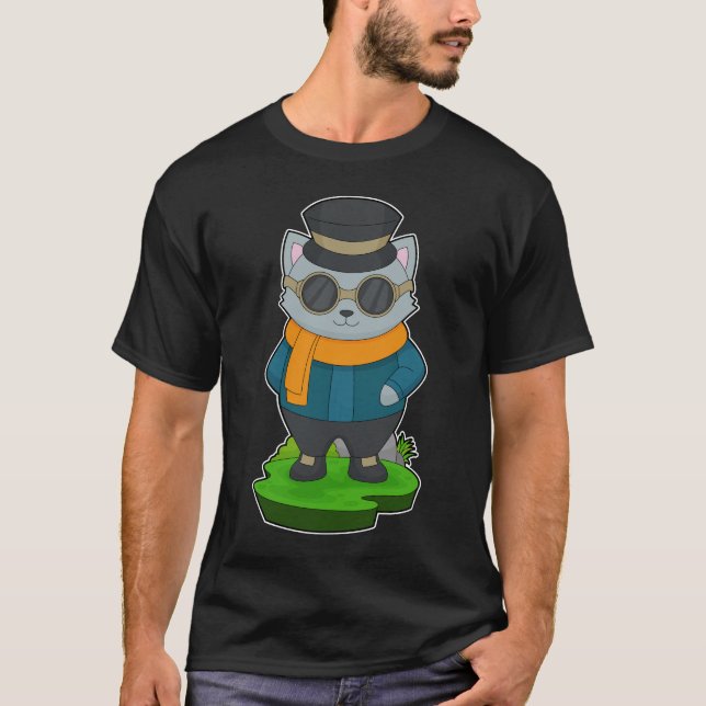 Camiseta Óculos de sol de gato (Frente)