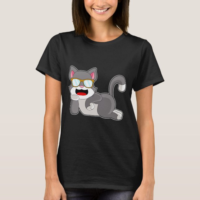 Camiseta Óculos de sol de gato (Frente)