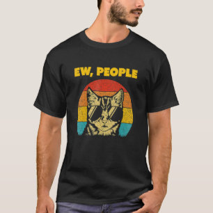Camiseta Óculos de sol de gato retrô Ew pessoas para homens