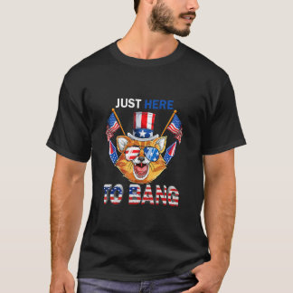 Camiseta Óculos de Sol de Gato Só Estão Aqui Para Disparar 