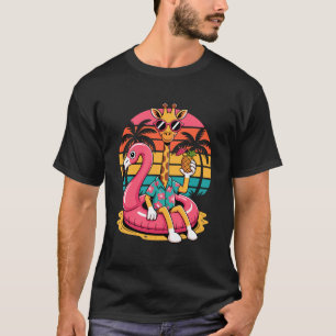 Camiseta Óculos de Sol de Girafa Praia Férias de Verão Boia