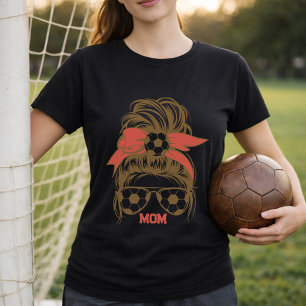 Camiseta Óculos de Sol de Mãe de Futebol Personalizados com