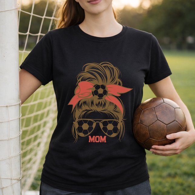 Camiseta Óculos de Sol de Mãe de Futebol Personalizados com (Criador carregado)