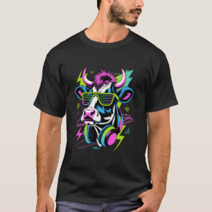 Camiseta Óculos de Sol de Vaca Estilo Era Punk Gado