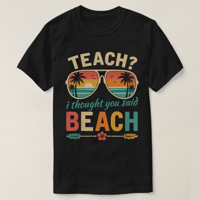 Camiseta Óculos de Sol de Verão Retrô de Professor Engraçad (Frente do Design)
