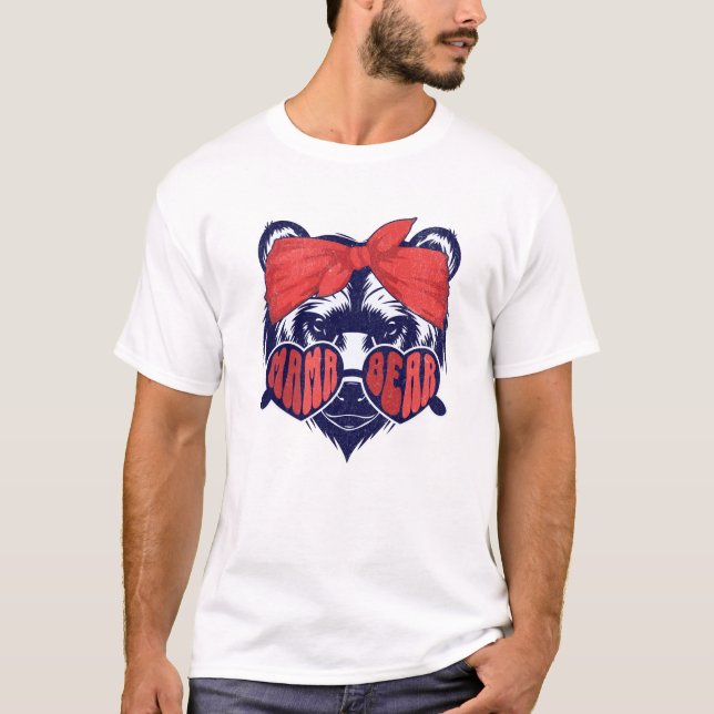 Camiseta Óculos de sol do cabeçote do urso Mamãe mãe (Frente)